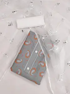 JULEE Paisley Printed Mirror Work Unstitched Dress Material