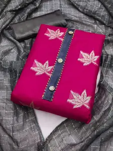 JULEE Floral Embroidered Gotta Patti Detail Unstitched Dress Material