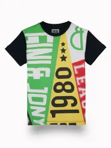 Gini and Jony Boys Typography Printed Round Neck Cotton T-shirt