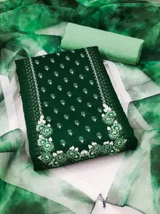 JULEE Floral Embellished Sequinned Pure Silk Unstitched Dress Material