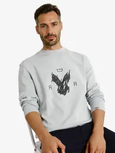 RARE RABBIT Men Graphic Printed Round Neck Sweatshirt