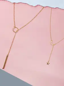 fabula Set Of 2 Star & Moon Lariat Minimal Necklace