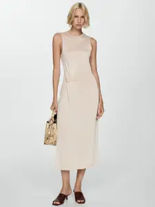 MANGO Knot Knitted Sheath Midi Dress