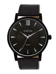 maxima Men Dial & Leather Straps Analogue Watch 68470LMGB