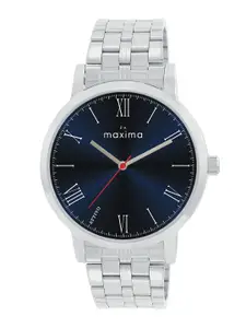 maxima Men Printed Dial & Stainless Steel Straps Analogue Watch 67011CMGI