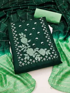 JULEE Floral Embroidered Pure Silk Unstitched Dress Material