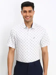 Allen Solly Men Spread Collar Floral Printed Cotton Slim Fit Formal Shirt
