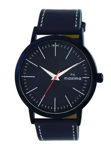 maxima Men Dial & Leather Straps Analogue Watch 66360LMGG