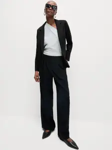 Marks & Spencer Notched Lapel Collar Relaxed Fit Single-Breasted Blazer