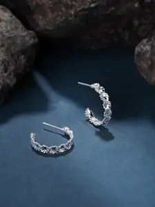 Accessorize Sterling Silver Plated Floral Hoop Earrings