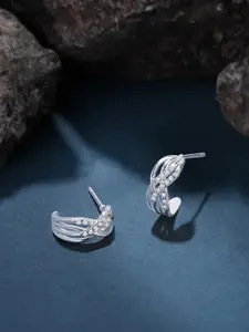 Accessorize Sterling Silver Plated Cubic Zirconia Studded Half Hoop Earrings