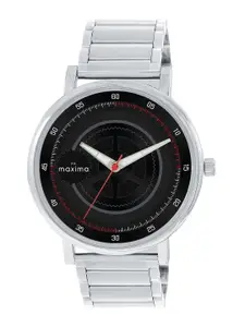 maxima Men Skeleton Dial & Stainless Steel Straps Analogue Watch O-68594CMGI