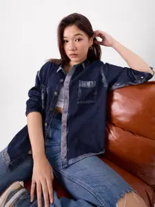 The Souled Store Solid Women Pure Cotton Casual Shirt - Oversized