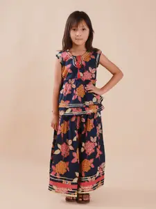 Sangria Girls Embroidered Pure Cotton Lehenga Choli