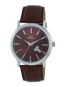 maxima Men Dial & Leather Straps Analogue Watch 57601LMGI
