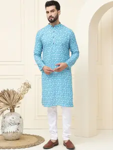 SOJANYA Geometric Printed Regular Pure Cotton Kurta With Pyjama