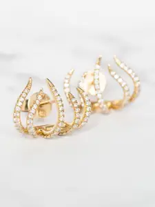 KRENOZ Contemporary Artificial Stones Studded Ear Cuffs