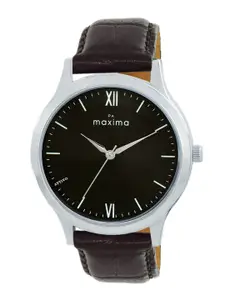 maxima Men Dial & Leather Straps Analogue Watch O-68090LMGI