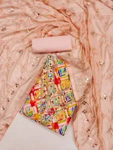 JULEE Tropical Sequinned Unstitched Dress Material