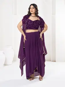 KALINI Woven Design Silk Semi-Stitched Lehenga & Unstitched Blouse With Dupatta