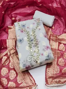 ASISA Embroidered Beads and Stones Unstitched Dress Material