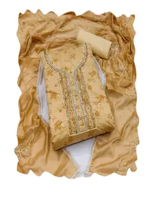 ASISA Ethnic Motifs Embroidered Beads and Stones Art Silk Unstitched Dress Material