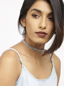 fabula Crystal Studded Statement Layered Necklace