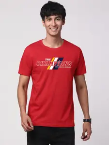 ADRO Men Typography Printed Pure Cotton Round Neck T-shirt