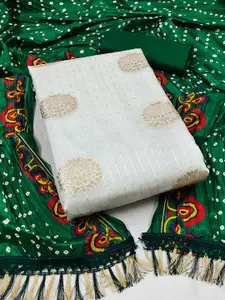 JULEE Woven Design Sequinned Pure Silk Unstitched Dress Material