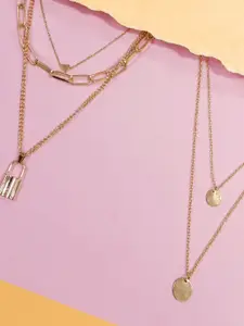 fabula Set Of 2 Multi-Strand Layered Minimal Charm Necklace