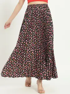 OTABU Women Floral Printed Flared A-Line Maxi Skirt