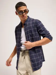 THE BEAR HOUSE Men Slim Fit Tartan Checks Opaque Casual Shirt