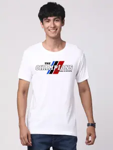 ADRO Men Typography Printed Pure Cotton Round Neck T-shirt