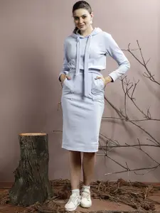 Athena Hooded Fleece Sweatshirt & Midi Skirt