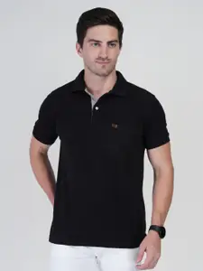 Polo Plus Men Bio Finish Solid Polo Collar Cotton T-shirt