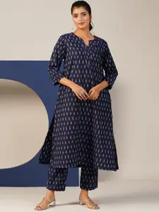 JAYPORE Geometric Printed Pure Cotton Straight Kurta