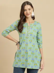 KALINI Women Floral Printed Pure Cotton Kurti