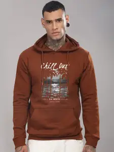 ADRO Men Cotton Graphics Printed Hooded Sweatshirt