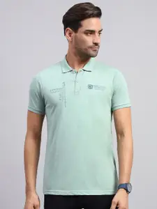 Monte Carlo Men Typography Printed Polo Collar Cotton T-shirt