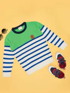 Pantaloons Junior Boys Striped Round Neck Pullover