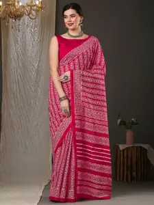 KALINI Floral Printed Dabu Saree