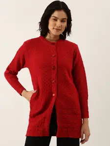 Chemistry Women Cable Knit Longline Front-Open Sweater