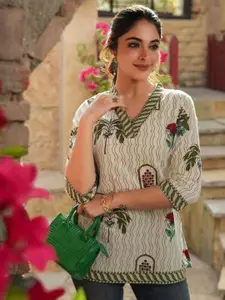 Mialo fashion Women Ethnic Motifs Printed V-Neck Kurti