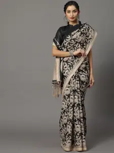 KALINI Kalamkari Silk Blend Bagru Saree