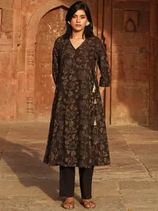 JAYPORE Floral Printed Angrakha A Line Kurta