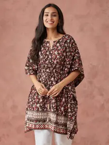 Fabindia Women Ethnic Motifs Printed Round Neck Cotton Top