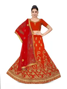 Maroosh Embellished Thread Work Unstitched Lehenga & Blouse With Dupatta