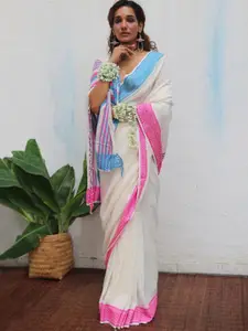 Chidiyaa Striped Jamdani Saree