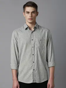 Louis Philippe Sport Men Spread Collar Micro Ditsy Printed Cotton Slim Fit Casual Shirt