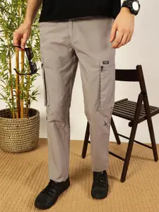 Thomas Scott Men Smart Easy Wash Mid-Rise Cotton Cargo Trousers